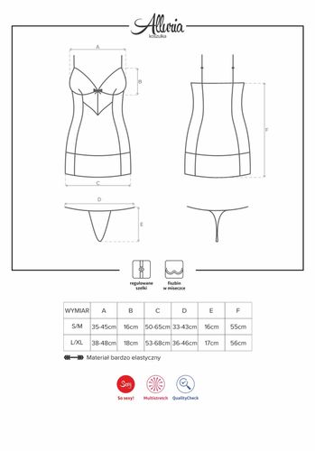 koszulka ze stringami alluria l/xl obsessive na Arena.pl