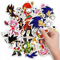 NAKLEJKI ETYKIETY NA ZESZYT NALEPKA Z POSTACIAMI SONIC WZORY 10SZT
