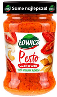 Łowicz PESTO CZERWONE bazyliowe Z ORZECHAMI ARACHID. i WŁOSKIMI SERAMI 180g