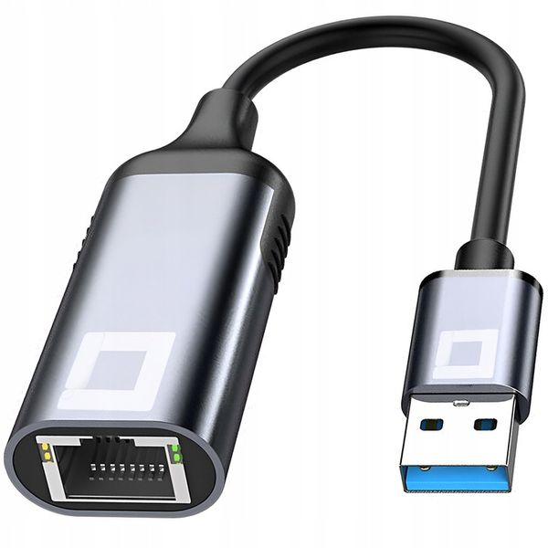 PRZEJŚCIÓWKA USB ETHERNET ADAPTER KARTA SIECIOWA LAN GIGABIT RJ45 1000 MBPS zdjęcie 1