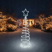 Choinka LED Neonowa Zimna Biel 120 cm Świąteczna Ozdoba Świecąca Zewnętrzna