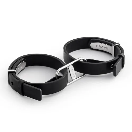 crave icon cuffs mankiety czarne ze srebrem eleganckie stal nierdzewna na Arena.pl