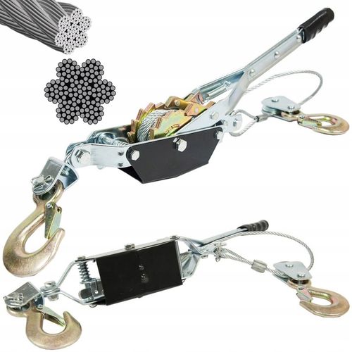 WYCIĄGARKA RĘCZNA WCIĄGARKA LINOWA 2000KG 2T HAKI na Arena.pl