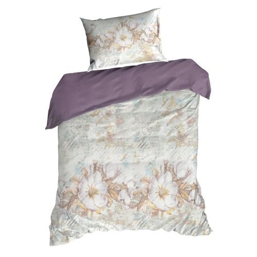 Pościel z satyny z nadrukiem 220X200 70X80X2 SPRING26 w kwiaty kremowa na Arena.pl