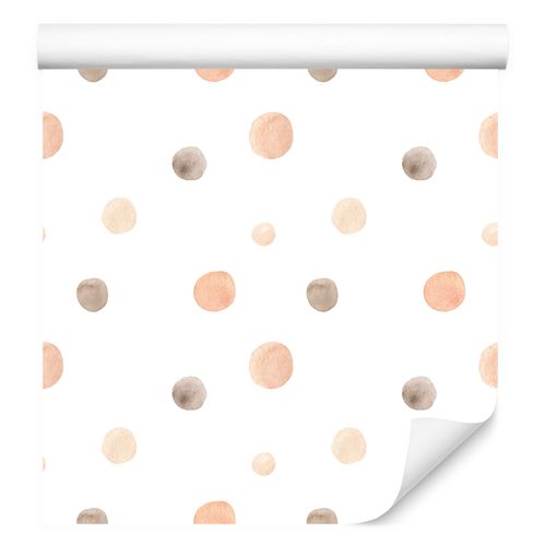 Tapeta Ścienna Dla Dzieci Akwarelowe GROSZKI Kropki Styl Boho na Arena.pl