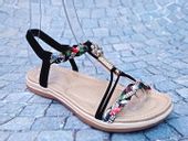 PIĘKNE SANDAŁKI z GUMKĄ Black r.37