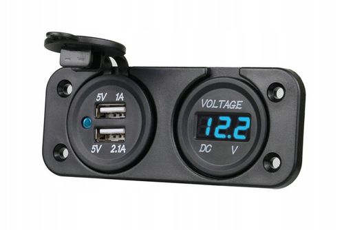 SAMOCHÓD WOLTOMIERZ ŁADOWARKA 2x USB 2A PANEL 2w1 na Arena.pl