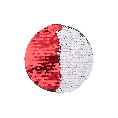 Dwukolorowe cekiny do sublimacji i aplikacji na tekstyliach - czerwone kółko Ø 10 cm na Arena.pl