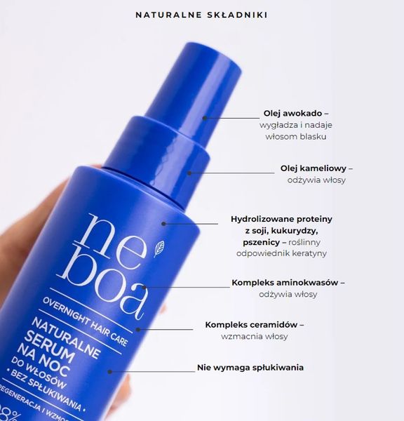 NEBOA OVERNIGHT HAIR CARE SERUM DO WŁOSÓW NA NOC BEZ SPŁUKIWANIA 100 ML zdjęcie 3