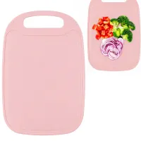 Deska do krojenia kuchenna plastikowa 22x35cm różowy z uchwytem do warzyw