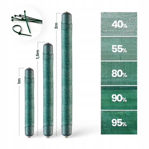 Siatka MASKUJĄCA Cieniująca ZIELONA na OGRODZENIE Płot 90% Osłona 1,5m 25m na Arena.pl