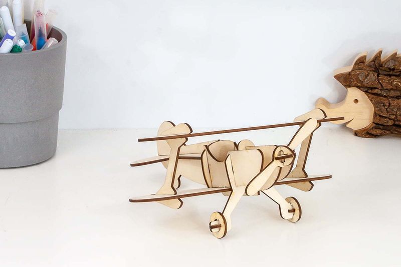 Samolot dwupłatowy, puzzle 3D 18 el. zdjęcie 3