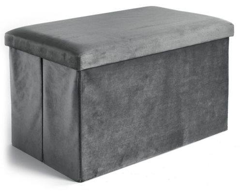 Pufa składana welurowa DIEGO grafitowy VELVET rozmiar XL na Arena.pl