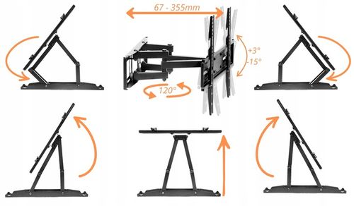 UCHWYT DO TELEWIZORA 32-70 CALI OBROTOWY REGULOWANY SOLIDNY na Arena.pl