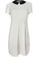 Kremowa Sukienka Kołnierzyk - 38 / M