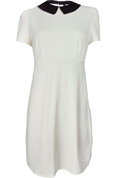 Kremowa Sukienka Kołnierzyk - 38 / M zdjęcie 1