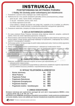 ZESTAW INSTRUKCJI TABLIC BHP PPOŻ PIERWSZA POMOC na Arena.pl