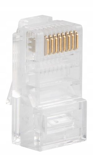 100X WTYK WTYKI KOŃCÓWKI WTYCZKA RJ45 8P8C UTP CAT KAT.5E PRZELOTOWE LANBER na Arena.pl