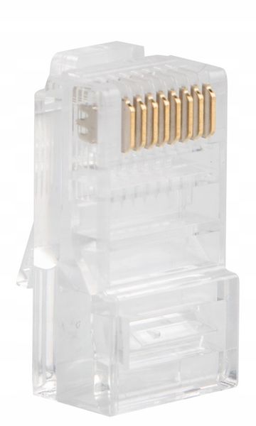 100X WTYK WTYKI KOŃCÓWKI WTYCZKA RJ45 8P8C UTP CAT KAT.5E PRZELOTOWE LANBER zdjęcie 3