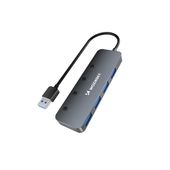 hub rozdzielacz 4x usb-a z włącznikami aluminiowy - szary