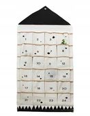 Kalendarz adwentowy z 24 kieszeniami wiszący na ścianę SZARY 120CM