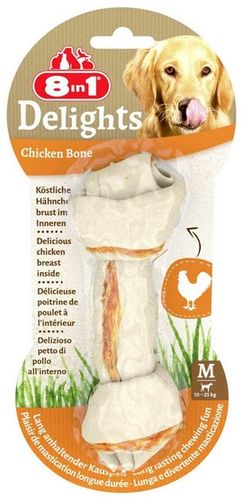 Kość prasowana z kurczakiem dla średnich psów - redukuje osad nazębny 8in1 na Arena.pl