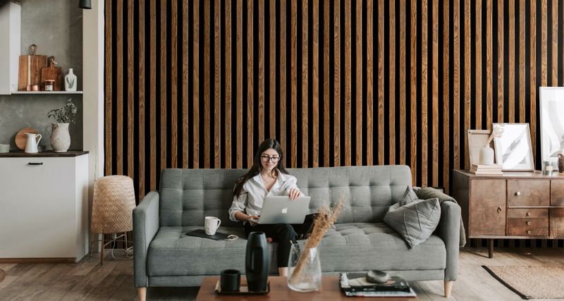 Tapeta LAMELE DREWNO Imitacja DESKI 3D Do Salonu zdjęcie 8