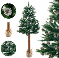 CHOINKA NA PNIU SOSNA Z SZYSZKAMI ZE ŚNIEGIEM SZTUCZNA 160 cm