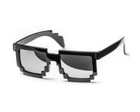 pikselowe okulary imprezowe 8 bit pixel - czarne/lustrzane
