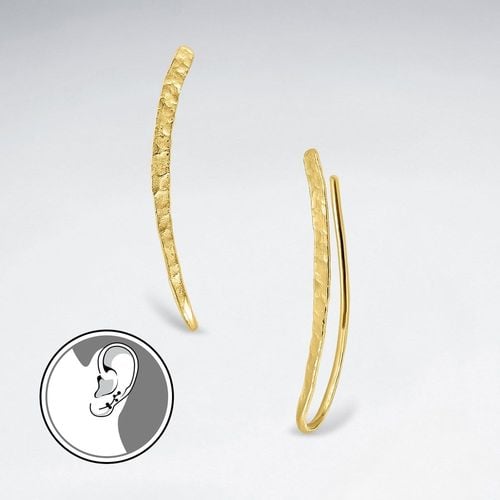 srebrne kolczyki / mankiety pozłacane młotkowane | złote na Arena.pl