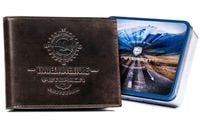 skórzany portfel męski z ozdobnym tłoczeniem - peterson