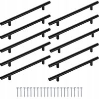 10szt Uchwyt meblowy reling Czarny mat 230/160