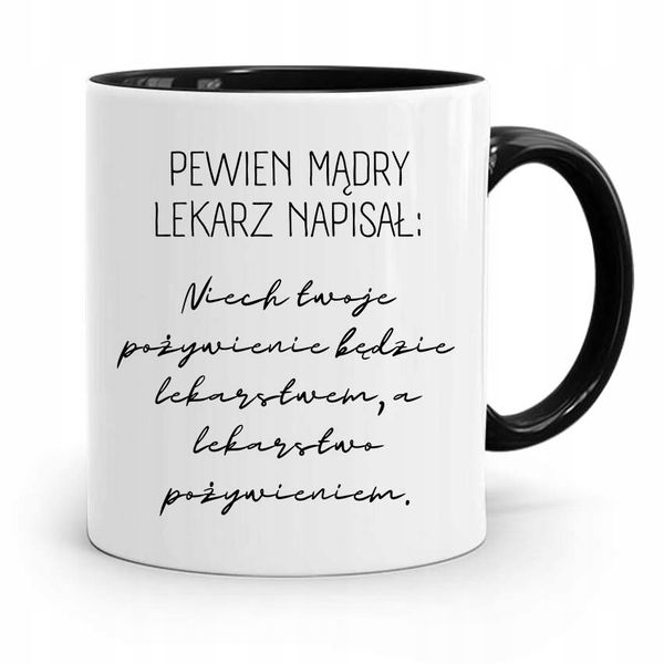 Kubek Czarny Dla Doktora Pewien Lekarz Napisał Z Nadrukiem Ze Zdjęciem zdjęcie 1
