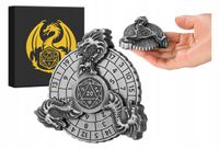Metalowy Zestaw Kości Dnd Do Gry Wirująca Kostka Spinner Smok 7W1 Srebrny