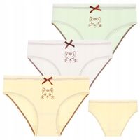 Majtki Figi Dziewczęce Bawełniane 3-szt Kolorowe Kotki MORAJ 98-104