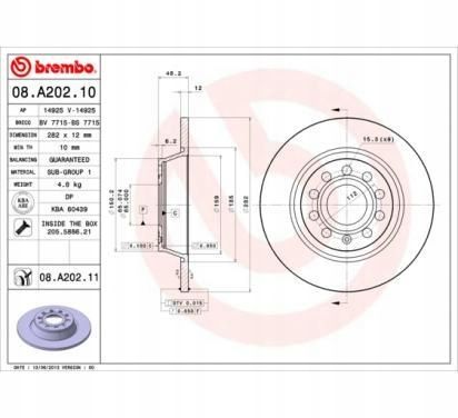 TARCZA HAM TYL 282X12 P BREMBO na Arena.pl