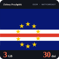 Karta eSIM Internet Zielony Przylądek 3 GB na 30 dni - bez rejestracji