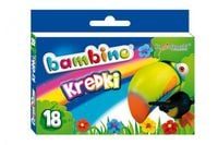 Bambino Kredki Woskowe 18 Kolorów - Intensywne barwy dla małych artystów