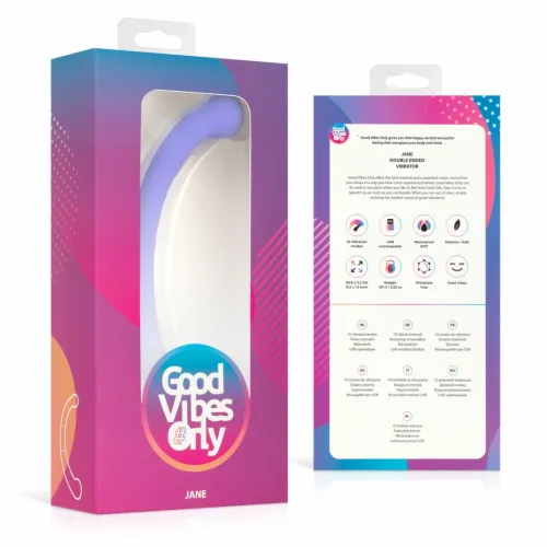 good vibes only jane - dwustronny wibrator silikonowy fioletowy 10 trybow na Arena.pl