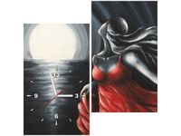 60X60CM ZEGAR UCIECZKA OD PRZESZŁOŚCI OBRAZ DREWNO ŚCIAN KWADRAT