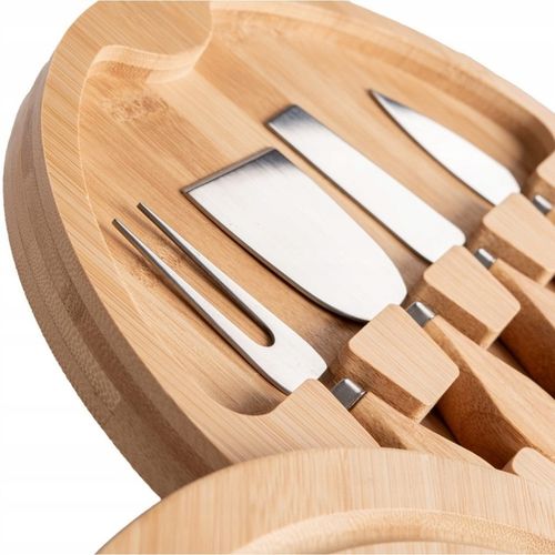 DESKA DO SERWOWANIA SERÓW WĘDLIN PRZYSTAWEK BAMBUSOWA ZESTAW NOŻY na Arena.pl
