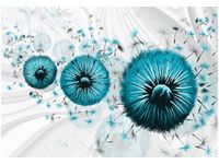 100 70CM OBRAZ PŁÓTNO TURKUSOWE DMUCHAWCE 5 PŁÓTNO RAMA