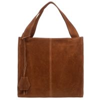 VERA PELLE torebka damska zamszowa shopper klasyczna na ramię V624 brązowa