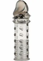 toyjoy power stud sleeve - transparentna nakładka z wypustkami tpe