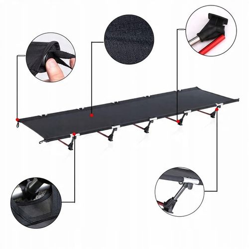 ŁÓŻKO TURYSTYCZNE POLOWE LEŻAK SKŁADANE DUŻE WYGODNE Z TORBĄ - LEKKIE na Arena.pl