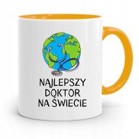 Kubek Żółty Dla Doktora Najlepszy Na Świecie Z Nadrukiem Ze Zdjęciem