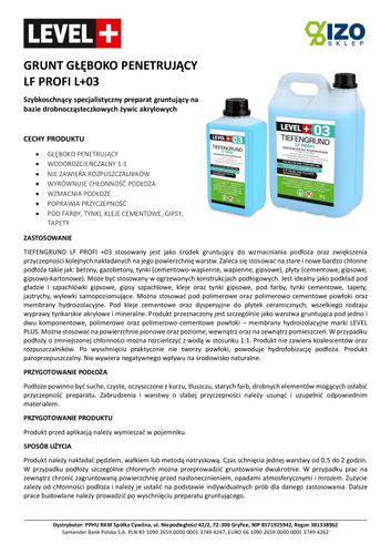 Grunt Głęboko Penetrujący Profi 2L Level+03 na Arena.pl