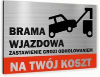 Tabliczka znak informacyjny 20x15 Srebrna KONSEKWENCJE ZASTAWIANIA Dibond