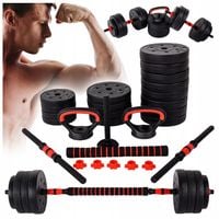 HANTLE BITUMICZNE REGULOWANE 2x20 KG+SZTANGA+UCHWYTY KETTLEBELL RP12-40