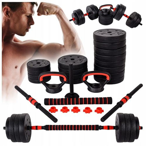 HANTLE BITUMICZNE REGULOWANE 2x20 KG+SZTANGA+UCHWYTY KETTLEBELL RP12-40 na Arena.pl